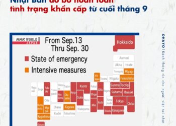 OHAYO - Nhật Bản sẽ dỡ bỏ hoàn toàn tình trạng khẩn cấp vào cuối tháng 9