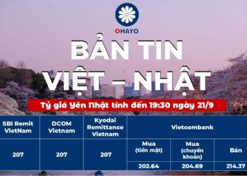 OHAYO: Tỷ giá Yên Nhật 21.09.2021