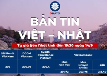 OHAYO: Tỷ giá Yên Nhật 14.9