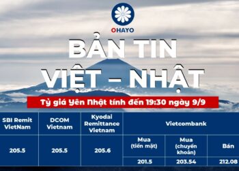 OHAYO: Tỷ giá Yên Nhật 9.9
