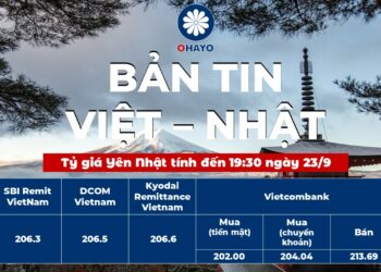 OHAYO: Tỷ giá Yên Nhật 23.9.2021